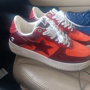 Bathing Ape Bapesta Low M1 in the "Color Camo Combo - Red" Size 11 Mens